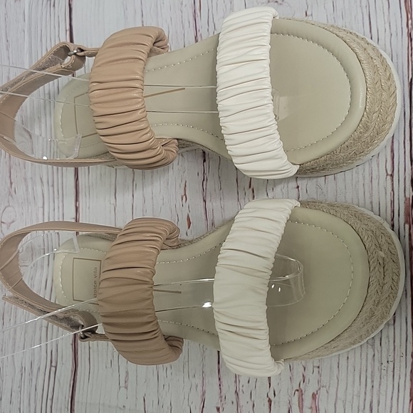 Dolce Vita Mizza Women's Tan and White Espadrille Sandals Size 7.5 - Picture 6 of 9